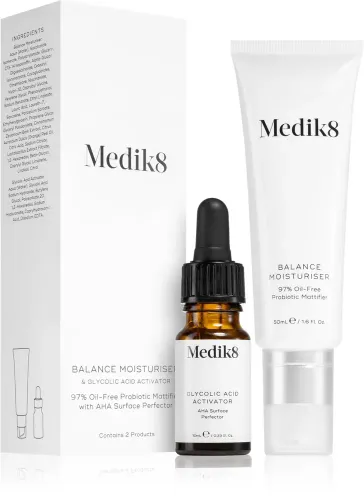 Photo Medik8 Balance Moisturiser™ & Glycolic Acid Activator™ — Увлажняющий и матирующий крем + активатор с гликолевой кислотой