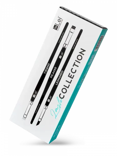 Photo InLei® Комплект професионални четки за мигли и вежди, пакет от 3 LASH COLLECTION (Tiziano, Picasso, Leonardo)